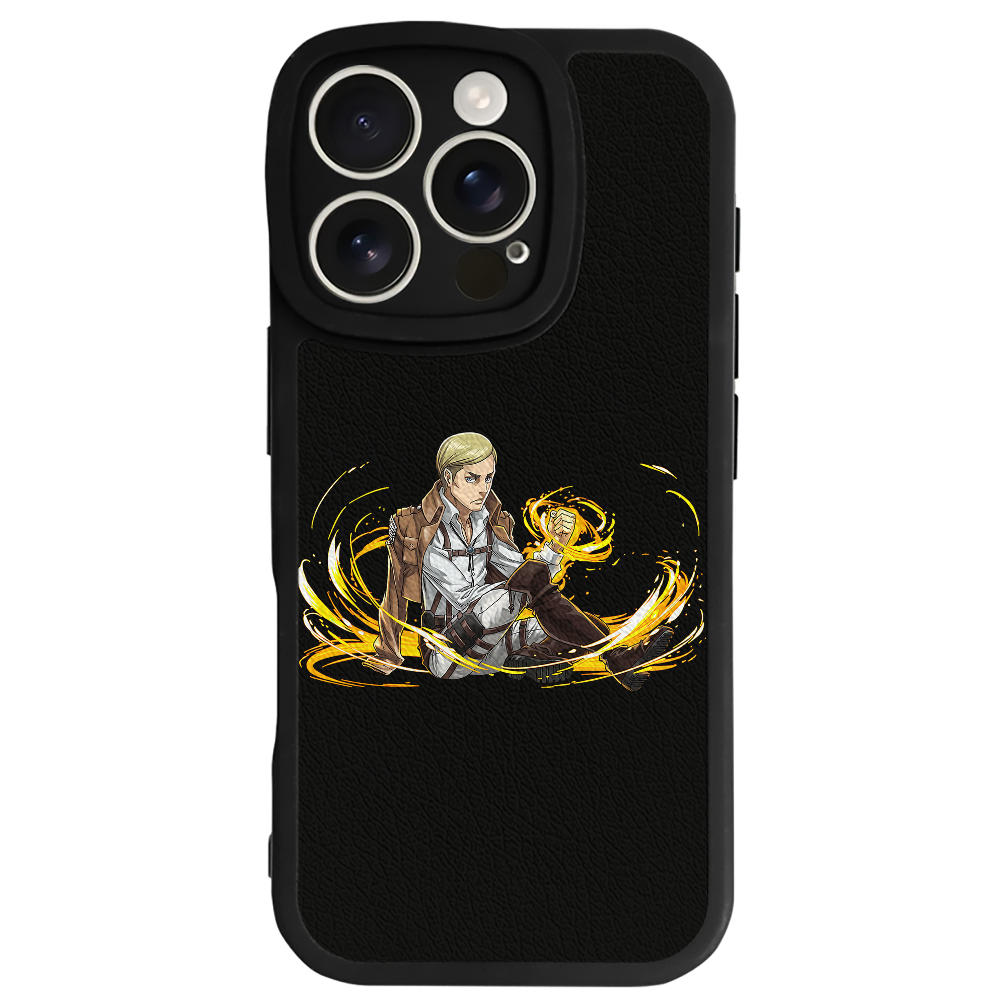 （画像用） 進撃の巨人 エルヴィン・スミス Attack on Titan Erwin Smith 【iPhone 16シリーズ対応】シリコンスマホケース（レザー調） 材質：シリコン